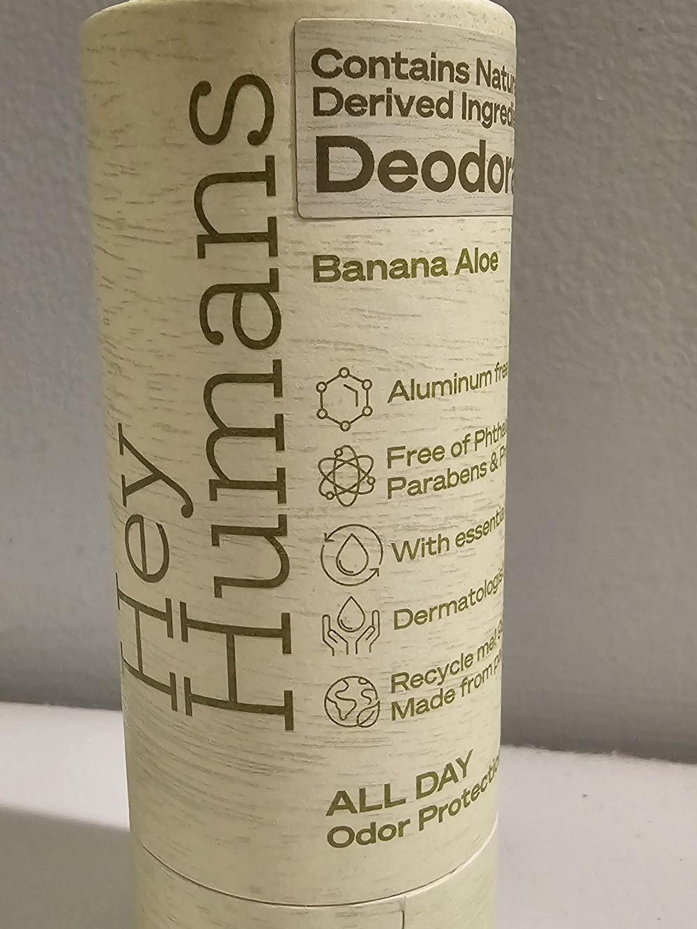Hey Humans All Day Odor Protecting Natural Derived Deodorant - Banana Aloe